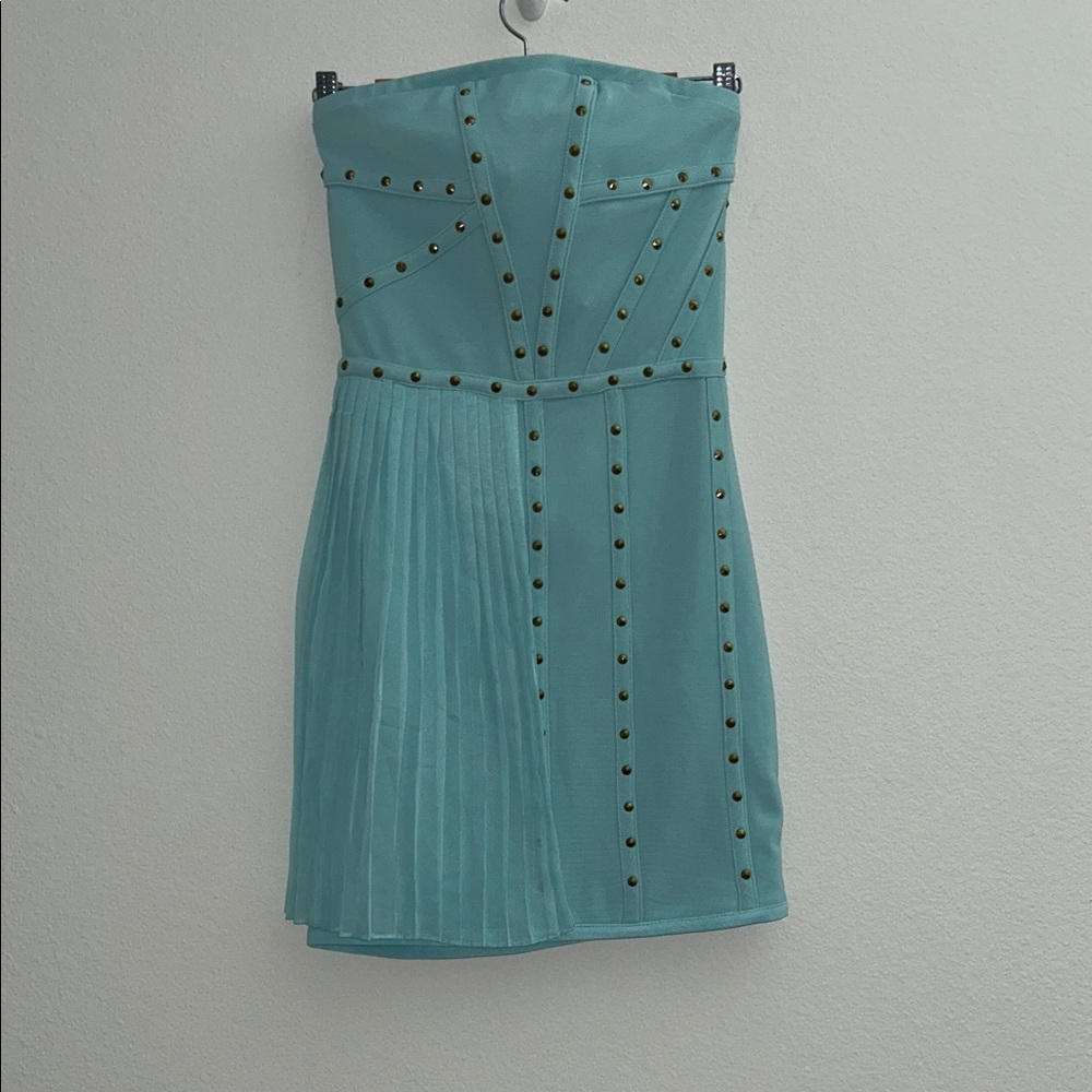 Elegant Strapless Baby Blue Dress